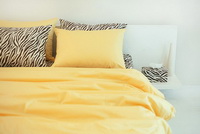 Korean Style Bright Yellow Zebra Print Bedding Set