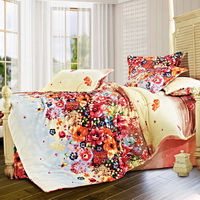Flowers Of March Winter Duvet Cover Set Flannel Bedding