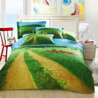 The Green Field Green Bedding Sets Duvet Cover Sets Teen Bedding Dorm Bedding 3D Bedding Landscape Bedding Gift Ideas