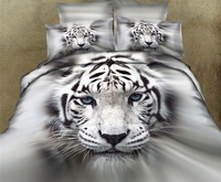 The King Of White Tigers White Bedding Animal Print Bedding 3d Bedding Animal Duvet Cover Set