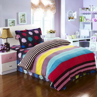 Colorful Space Flannel Duvet Cover Set Kids Bedding