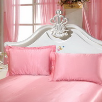 Red Pink Silk Pillowcase, Include 2 Standard Pillowcases, Envelope Closure, Prevent Side Sleeping Wrinkles, Have Good Dreams