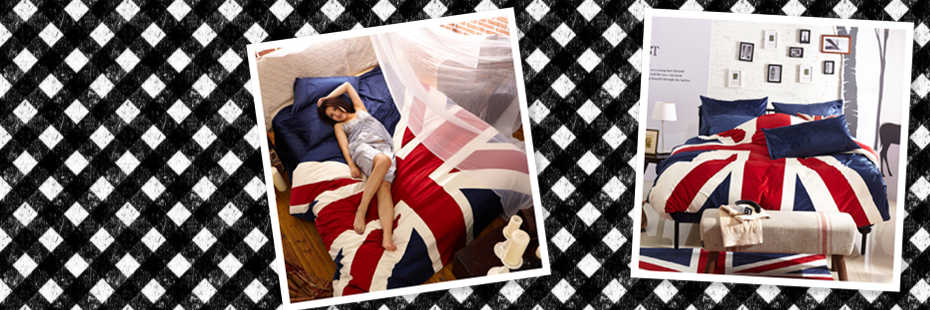 I Love England Blue English Flag Bedding Velvet Bedding Modern